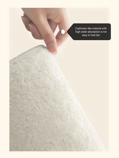 Plush Absorbent Mat - Non-Slip Faux Cashmere Rug for Bathroom & Bedroom Door