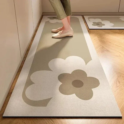 Wabi-Sabi Kitchen Mat - Oil Resistant & Absorbent Diatomite Floor Pad (1 or 2-Pack)