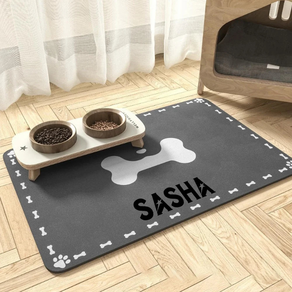 Diatomaceous Earth Pet Feeding Mat - Non-Slip, Stain-Resistant Tray for Dog & Cat Bowls