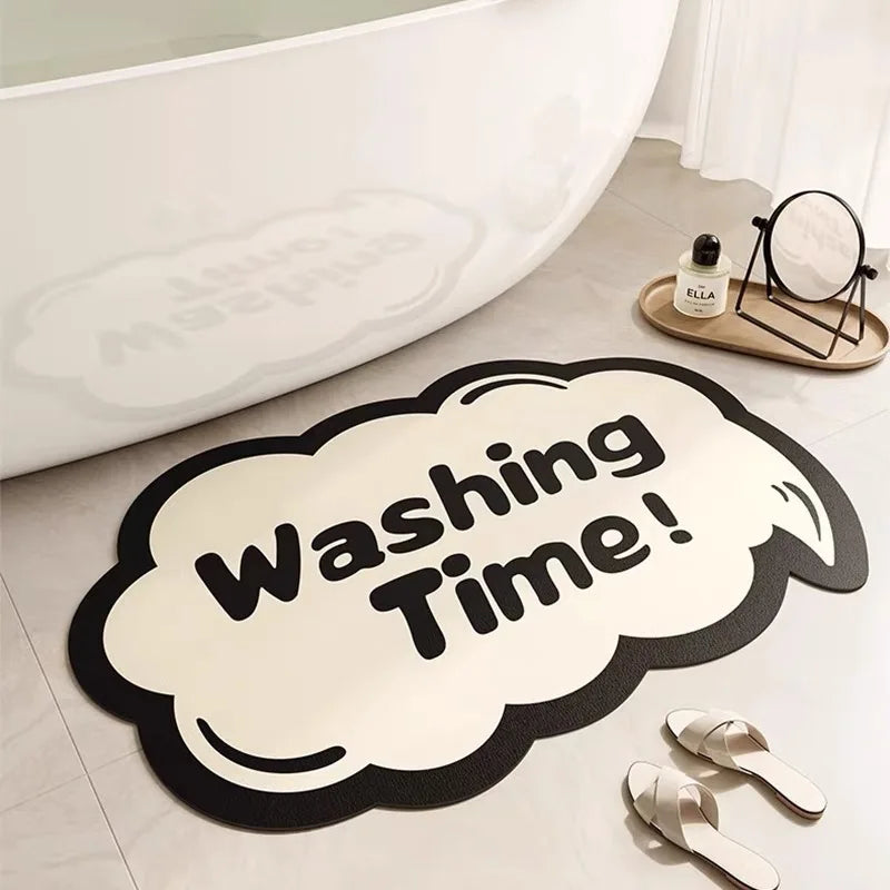 Wave Pattern Anti-Slip Mat - Durable & Absorbent for Bathroom Shower and Kitchen