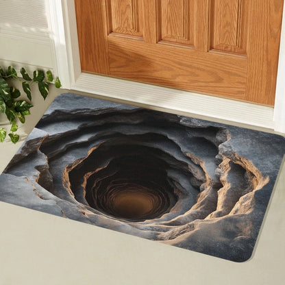 3D Illusion Doormat - Modern Abstract Abyss Design for Entrance & Gaming Room