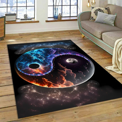 3D Yin Yang Tai Chi Rug - Meditation Area Carpet for Zen Living Room & Bedroom Decor