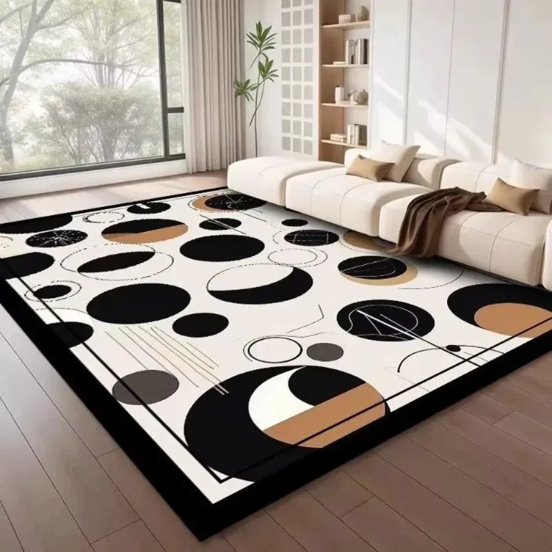 Modern Nordic Geometric Area Rug - Large Light Luxury Carpet for Living Room & Bedroom