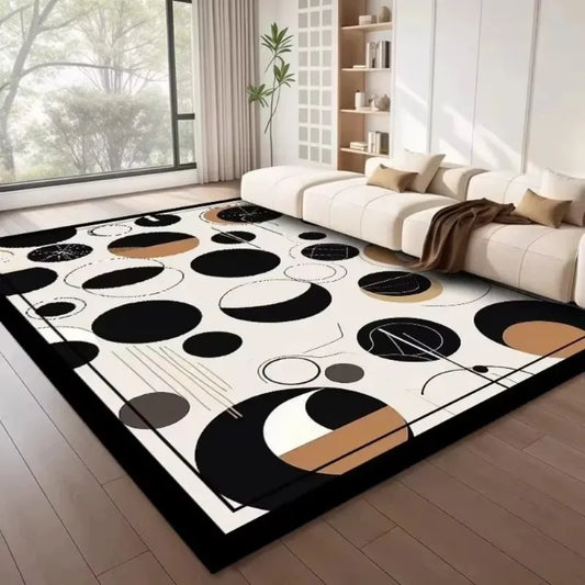 Modern Nordic Geometric Area Rug - Large Light Luxury Carpet for Living Room & Bedroom