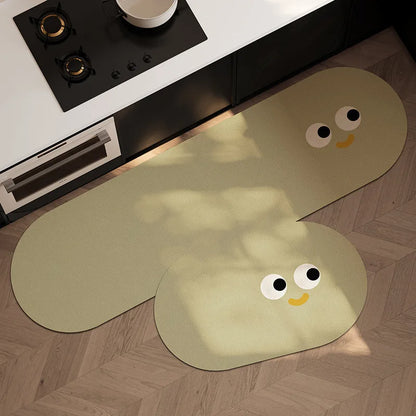 Cartoon Diatomite Kitchen Runner (1 or 2-Pack) - Absorbent & Non-Slip Floor Mat