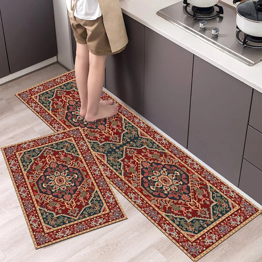 Modern Retro Floor Mat - Non-Slip & Durable Area Rug for Living Room and Kitchen