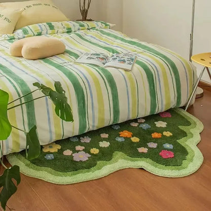 Absorbent Living Room Rug, Soft Plant Aesthetic Bedroom Carpet, Hallway Runner, Decorative Doormat, Cozy Floor Mat for Sofa Area