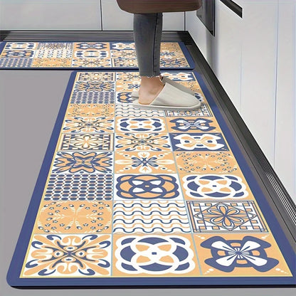 Waterproof Kitchen Mat, Anti-Fatigue Comfort Floor Rug for Sink, Oil & Slip Resistant, Absorbent Door Mat for Bathroom, Hallway Entry
