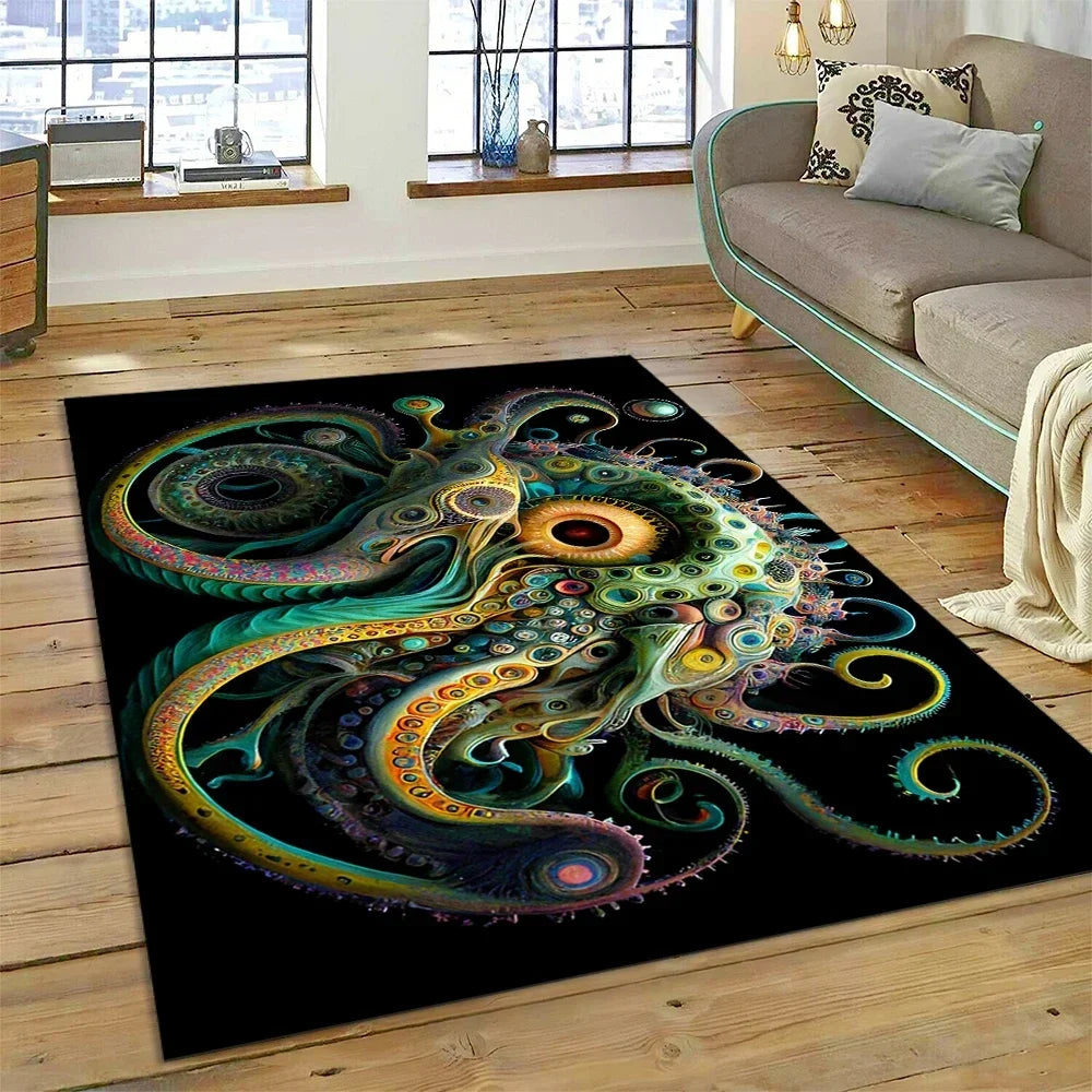3D Dolphin Area Rug for Kids Room | Underwater World Theme | Non-Slip Playmat