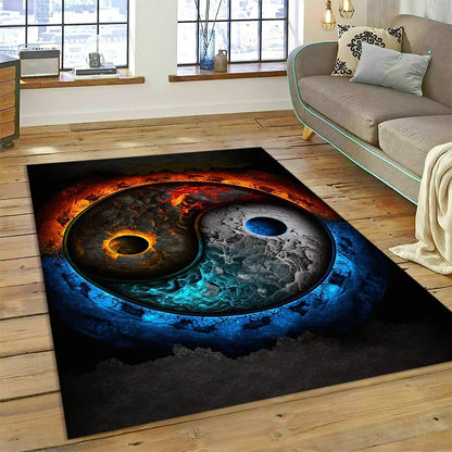 3D Yin Yang Tai Chi Rug - Meditation Area Carpet for Zen Living Room & Bedroom Decor