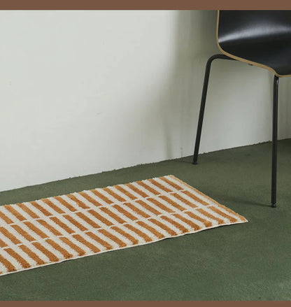 Korean Brick Pattern Rug - Aesthetic Bedside & Nursery Floor Mat for Bedroom