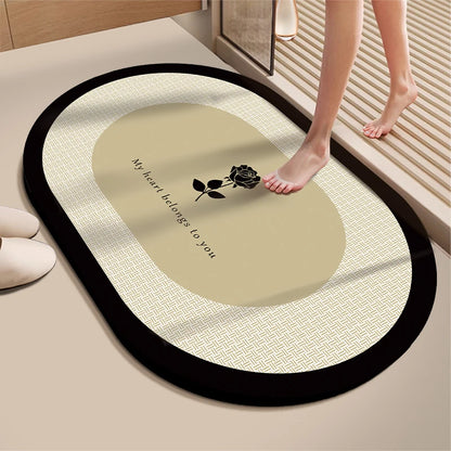 Diatomite Bath Mat - Super Absorbent & Non-Slip Foot Mat for Bathroom and Toilet