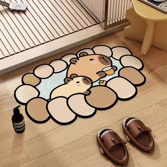 Cute Diatomite Bath Mat - Quick-Dry, Super Absorbent & Non-Slip