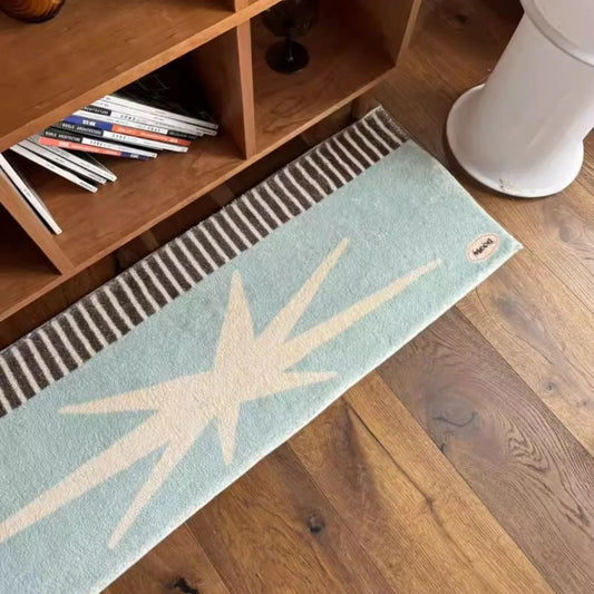 Polygonal Star Floor Mat - Bohemian Style Rug for Bedside, Bay Window & Nursery