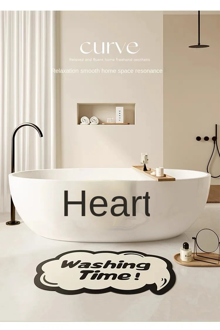Wave Pattern Anti-Slip Mat - Durable & Absorbent for Bathroom Shower and Kitchen