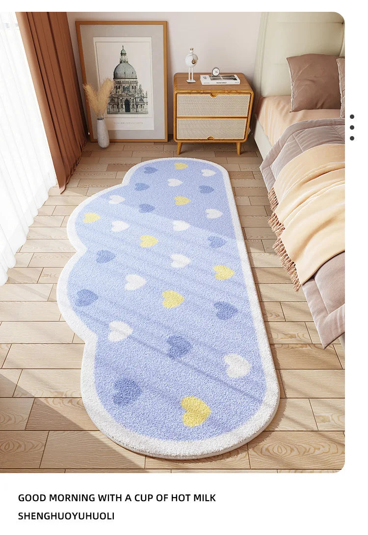 Cloud Print Kids Rug - Soft Cartoon Faux Cashmere Carpet for Nursery & Bedroom