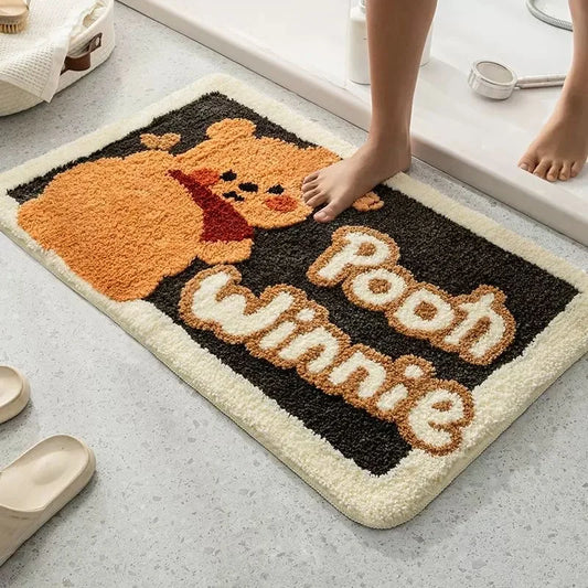 Plush Absorbent Mat - Non-Slip Faux Cashmere Rug for Bathroom & Bedroom Door