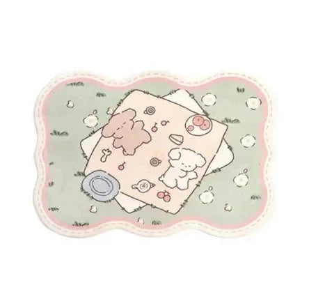 Cute Girl & Heart Print Rug - Soft Faux Cashmere Carpet for Bedroom & Nursery