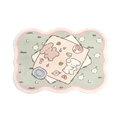 Cute Girl & Heart Print Rug - Soft Faux Cashmere Carpet for Bedroom & Nursery