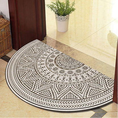 Blue Half-Moon Doormat - Non-Slip & Washable Indoor/Outdoor Welcome Rug