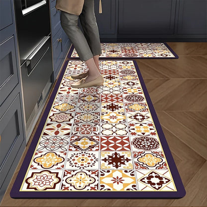 Waterproof Kitchen Mat, Anti-Fatigue Comfort Floor Rug for Sink, Oil & Slip Resistant, Absorbent Door Mat for Bathroom, Hallway Entry