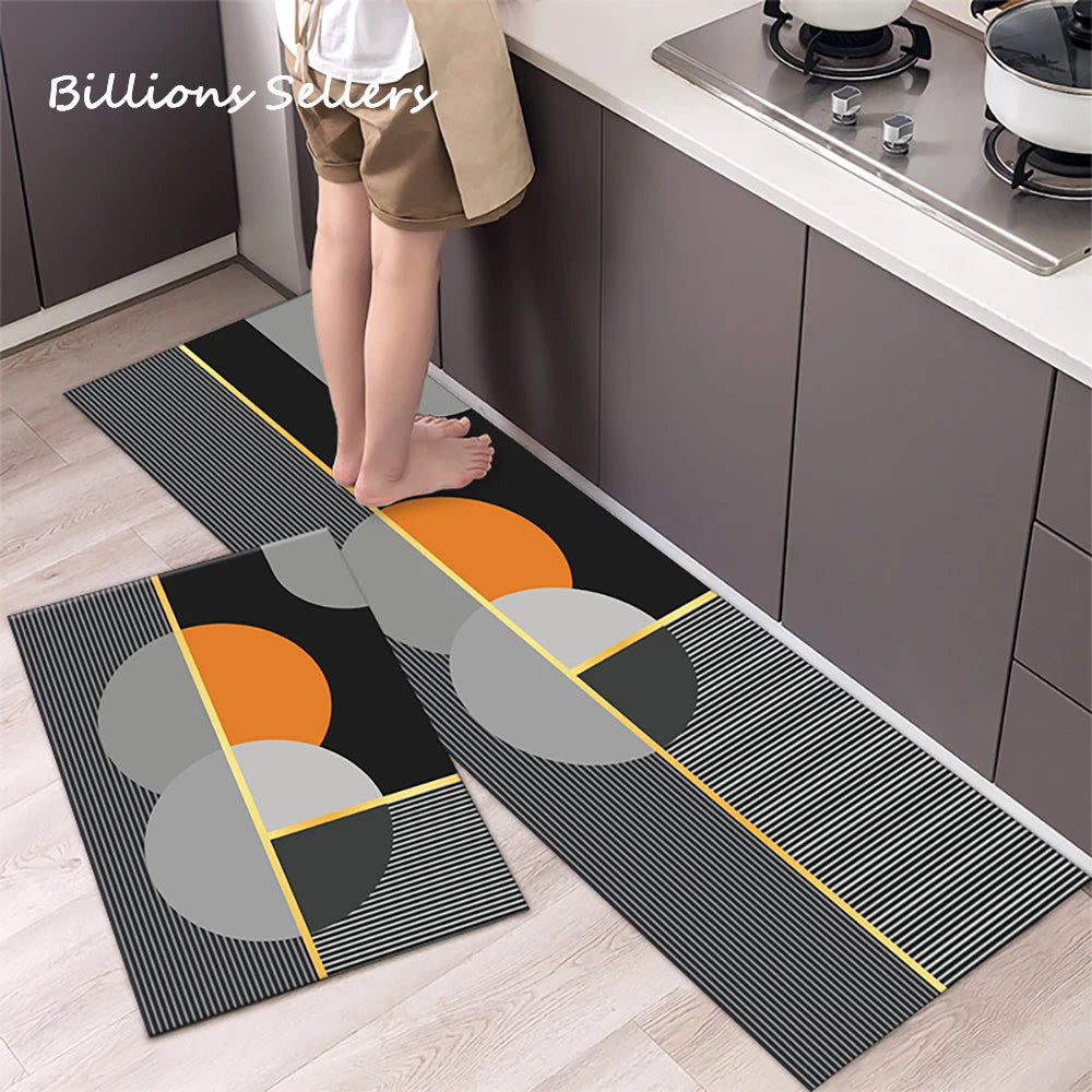 Long Absorbent Kitchen Runner Rug - Anti-Slip Floor Mat for in Front of Sink & Stove
