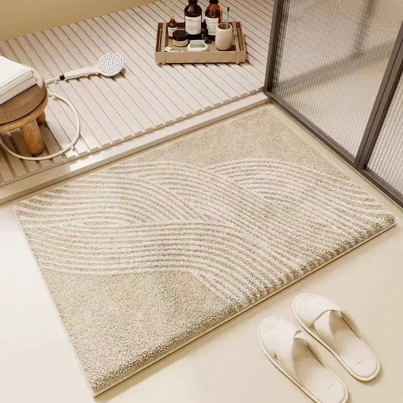 Faux Cashmere Bath Mat - Ultra Soft & Absorbent Bathroom Rug for Toilet and Shower