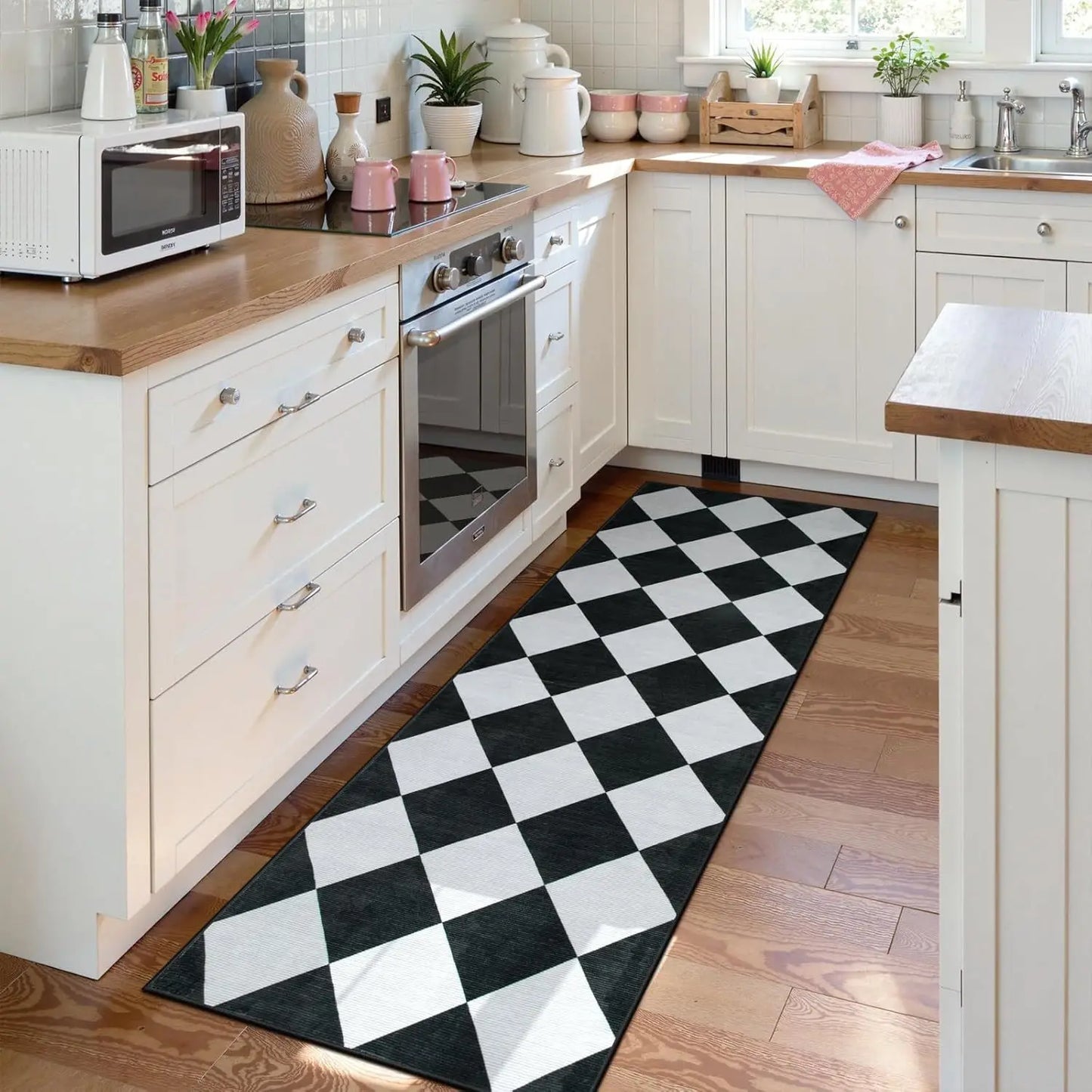 Oil-Resistant Kitchen Runner - Long, Water-Absorbent & Non-Slip Floor Mat