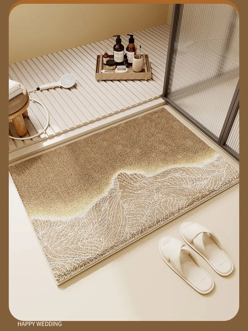 Faux Cashmere Bath Mat - Ultra Soft & Absorbent Bathroom Rug for Toilet and Shower