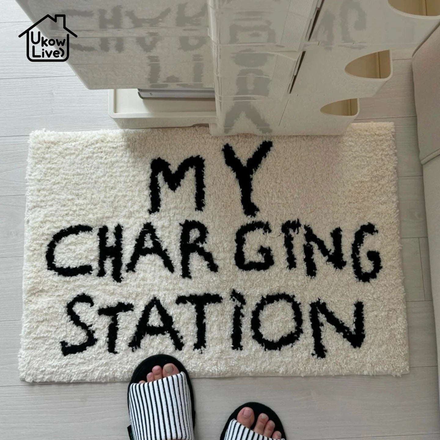 Korean Style Welcome Mat - Simple English Text Bathroom & Entrance Rug, Non-Slip