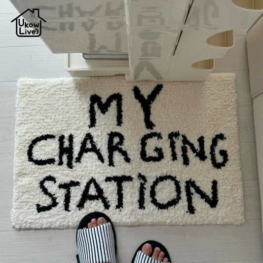 Korean Style Welcome Mat - Simple English Text Bathroom & Entrance Rug, Non-Slip