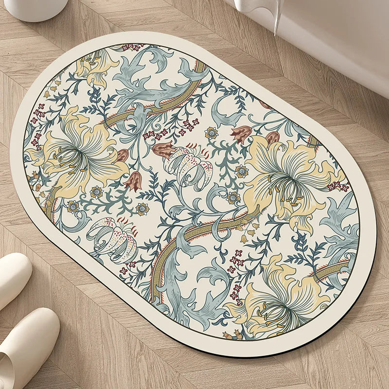 Diatomite Bath Mat - Super Absorbent & Non-Slip Foot Mat for Bathroom and Toilet