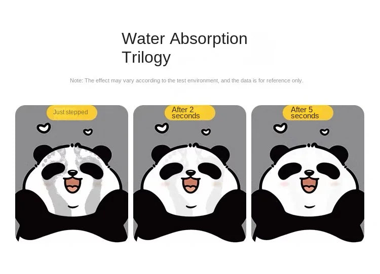 Cute Panda Diatomite Bath Mat - Super Absorbent & Non-Slip Bathroom Rug