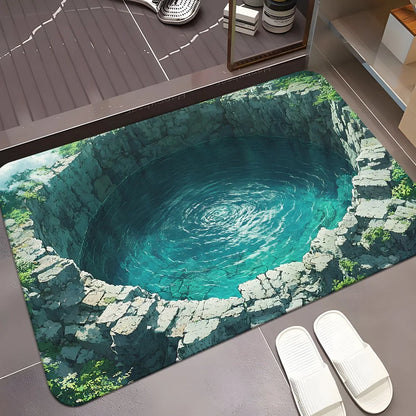 3D Ocean Diatomite Doormat - Water-Absorbent & Non-Slip for Entrance, Kitchen & Bathroom