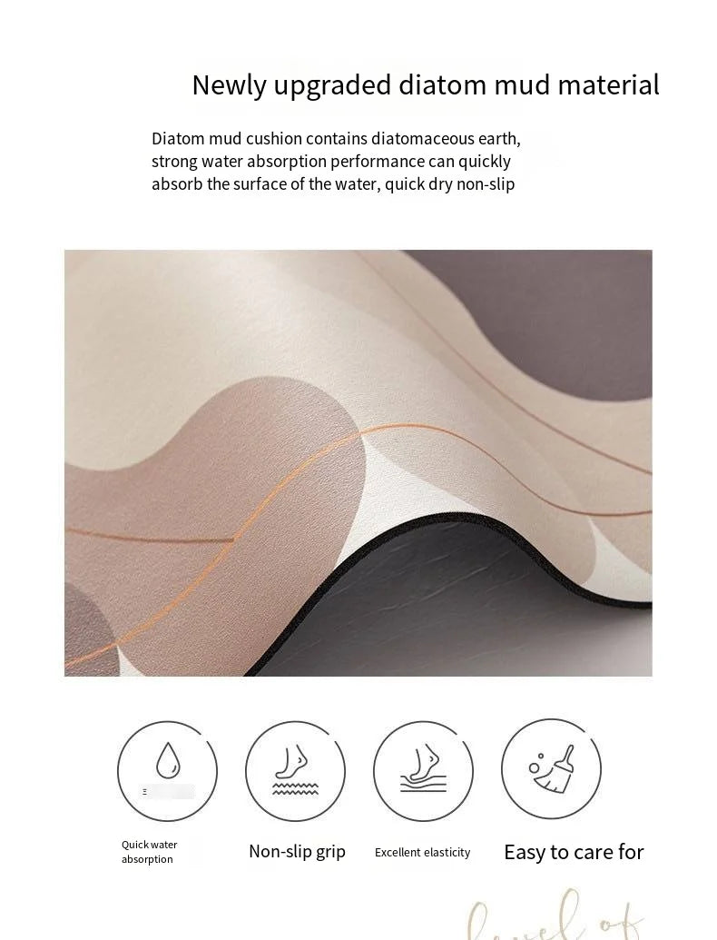 U-Shaped Toilet Mat 3-Piece Set - PVC, Anti-Slip & Water-Absorbent