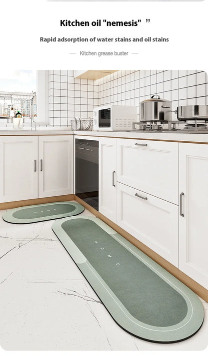 Diatomite Mat 2-Piece Set - Non-Slip & Absorbent for Kitchen Sink & Bathroom