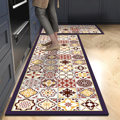 American Retro Diatomite Kitchen Runner (1 or 2-Pack) - Oil Proof & Washable