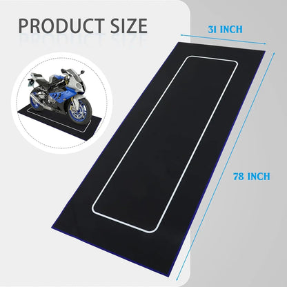 Custom Motorcycle Parking Mat - Oil Absorbent, Washable & Anti-Slip Garage Rug