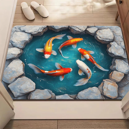 3D Ocean Diatomite Doormat - Water-Absorbent & Non-Slip for Entrance, Kitchen & Bathroom