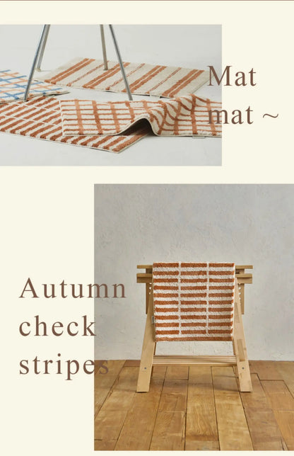 Korean Brick Pattern Rug - Aesthetic Bedside & Nursery Floor Mat for Bedroom