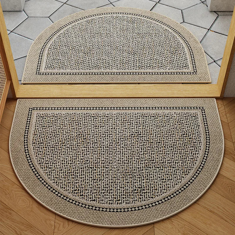 Luxury Half-Moon Velvet Doormat - Waterproof & Non-Slip for Entrance
