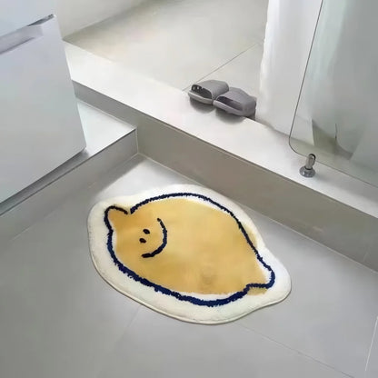 Cartoon Half-Moon Floor Mat - Non-Slip Semi-Circular Rug for Bedroom & Living Room