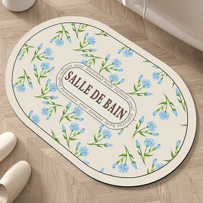 Diatomite Bath Mat - Super Absorbent & Non-Slip Foot Mat for Bathroom and Toilet