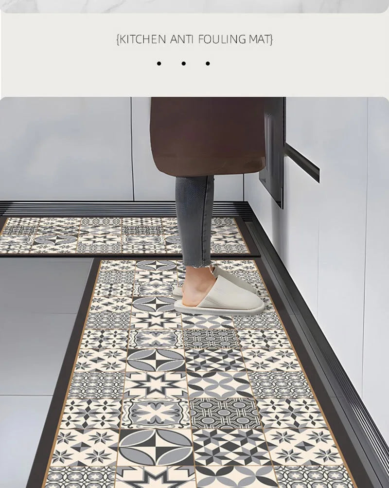 American Retro Diatomite Kitchen Runner (1 or 2-Pack) - Oil Proof & Washable