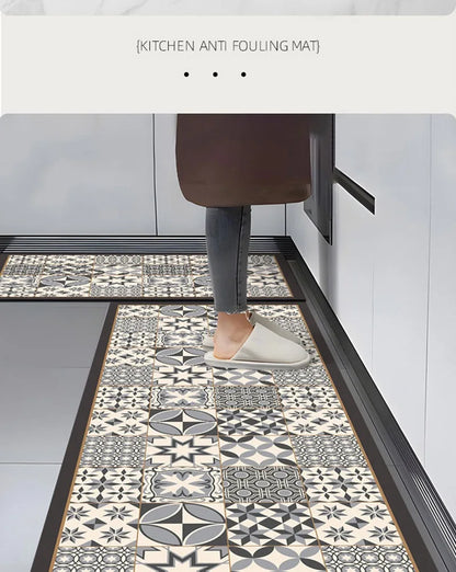 American Retro Diatomite Kitchen Runner (1 or 2-Pack) - Oil Proof & Washable
