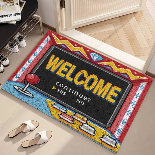 Retro Game Console Doormat - Dirt Resistant & Easy Clean Gamer Entry Rug
