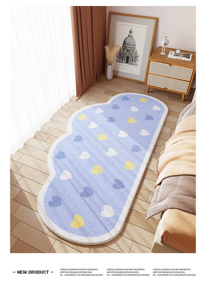 Cloud Print Kids Rug - Soft Cartoon Faux Cashmere Carpet for Nursery & Bedroom