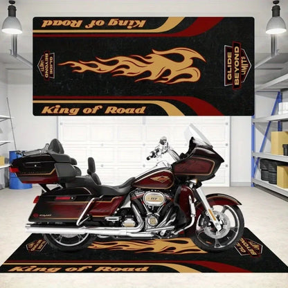 Motorcycle Display Mat - Dirt-Resistant Rug for Man Cave, Garage & Bedroom