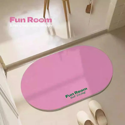 Korean Style Diatomite Bath Mat - Simple Pure Color, Quick-Dry & Non-Slip