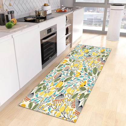 Tropical Leaves Doormat - Non-Slip & Washable for Kitchen & Entrance